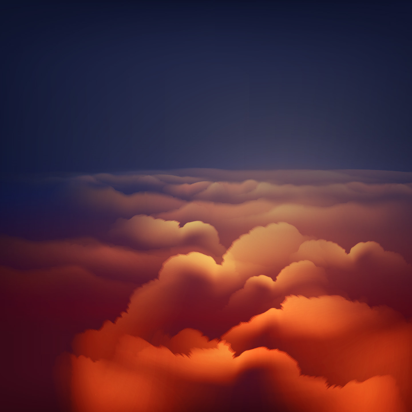 Above the clouds landscape.